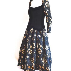Victor Costa 1980's Gold Lame & Velvet Gown - USA